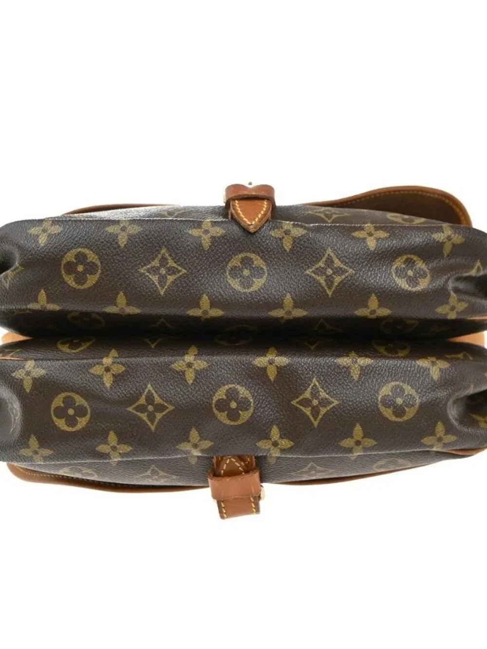 LOUIS VUITTON Logo Saumur 30 Shoulder Bag Monogram Leather Brown M42256 84EG375